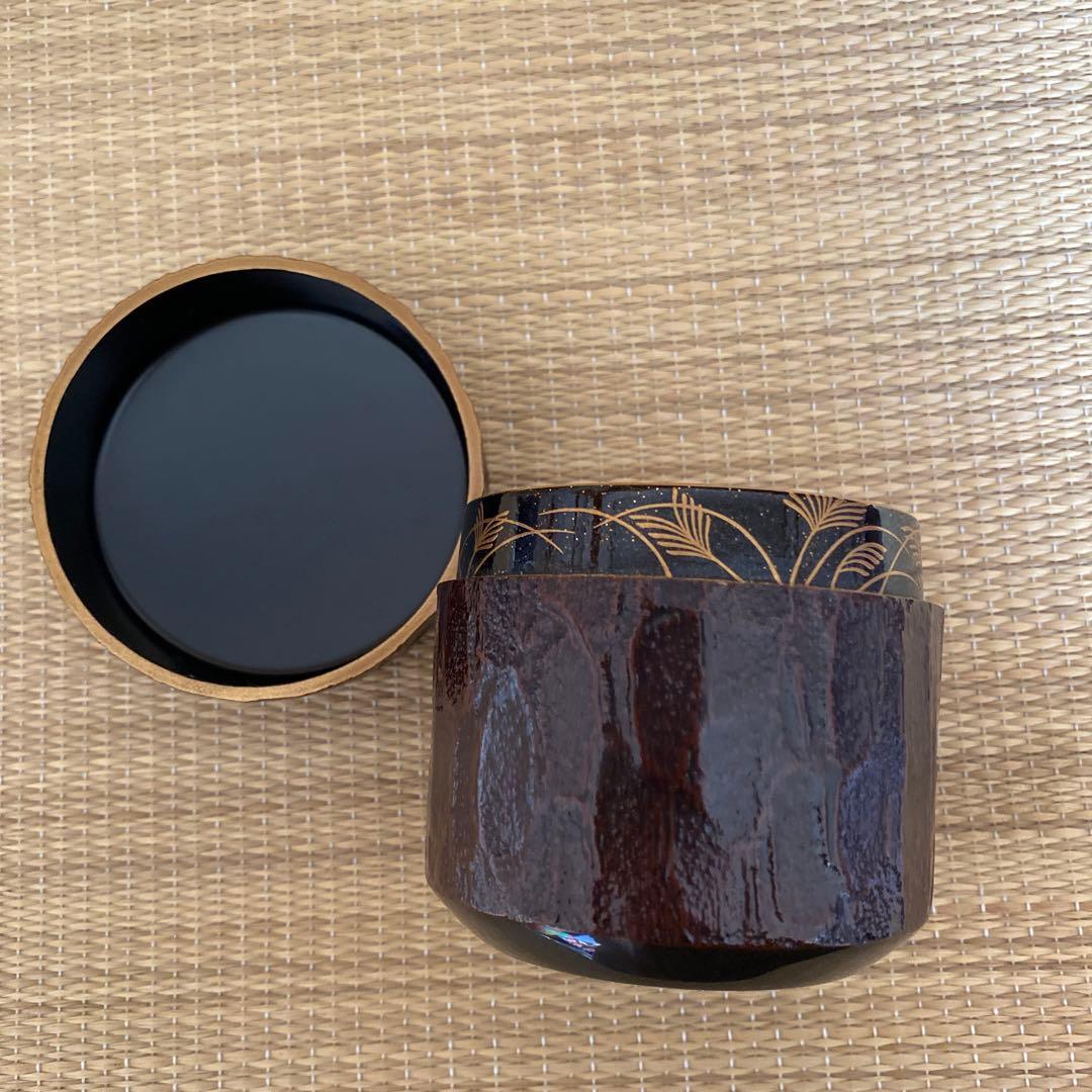 中村宗悦 作 松皮塗 武蔵野 雪吹 棗