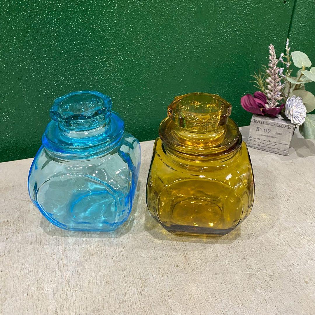 キャンディーポット キャニスター セット ガラス 昭和レトロ