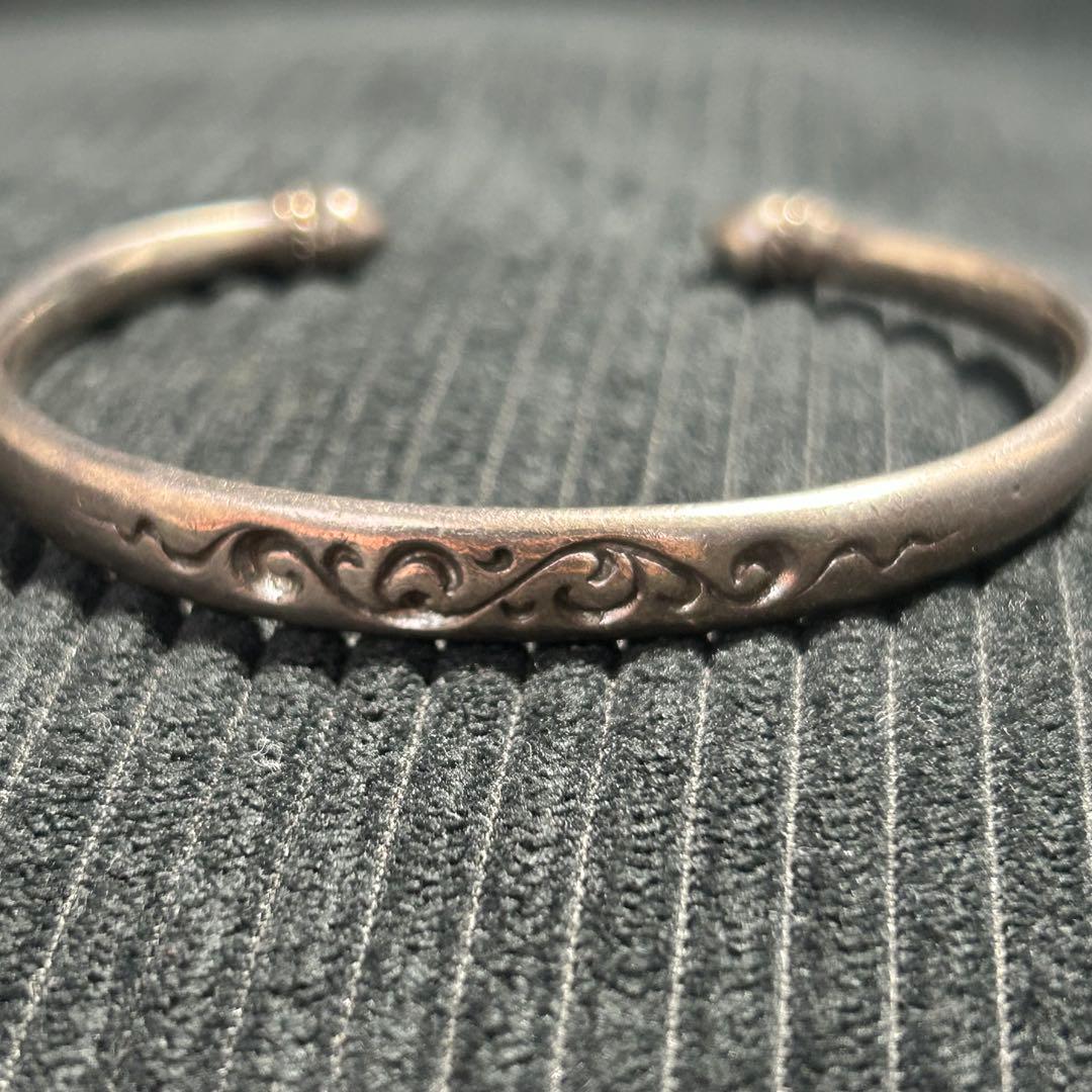 saad バングル シルバー925 唐草　波　ビンテージ　インディアンジュエリー