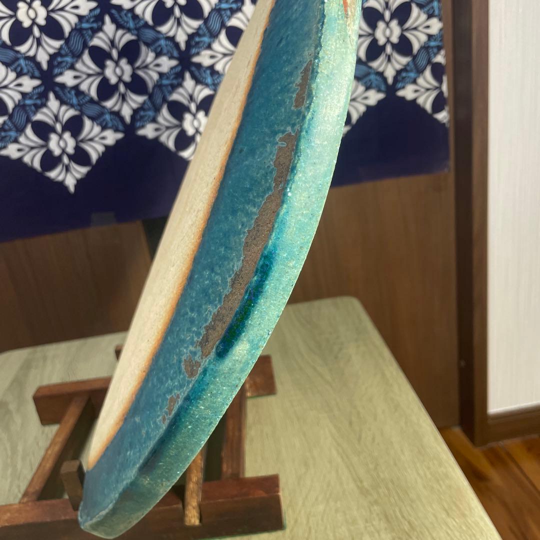 マヒロー様専用です 大嶺實清氏作 青彩陶板 47㎝ - メルカリ