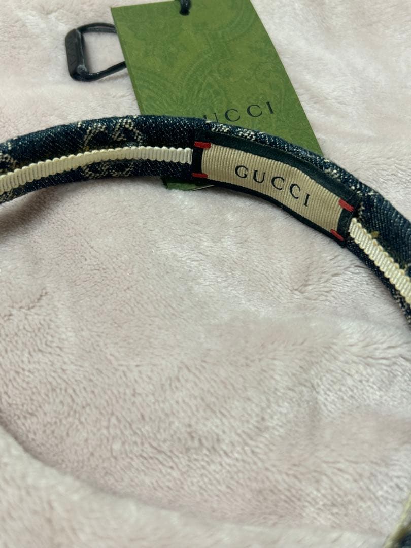 GUCCI デニム柄 ヘアバンド