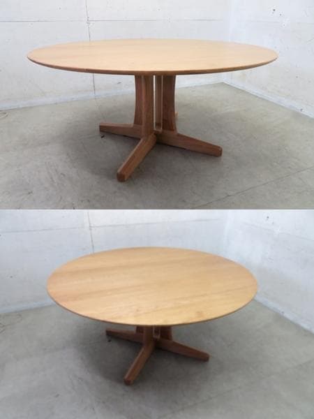 展示品■アーリータイムスα■無垢材■オーク材節入り■ドルチェ■DT-4丸テーブル