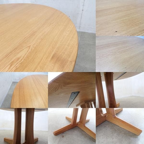 展示品■アーリータイムスα■無垢材■オーク材節入り■ドルチェ■DT-4丸テーブル