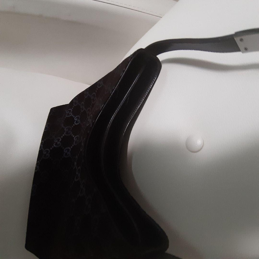 希少GUCCI ブラック GGパターン ショルダーバッグ　スエード☆ブラウン