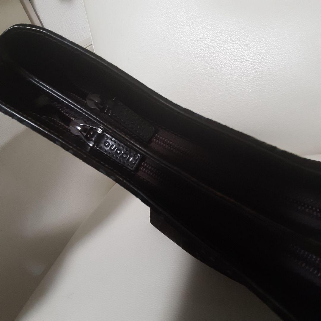 希少GUCCI ブラック GGパターン ショルダーバッグ　スエード☆ブラウン