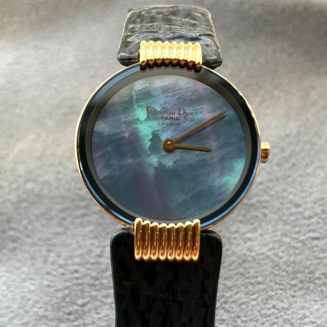クリスチャンディオール バギラ腕時計 レディース 希少 シェルフェイス