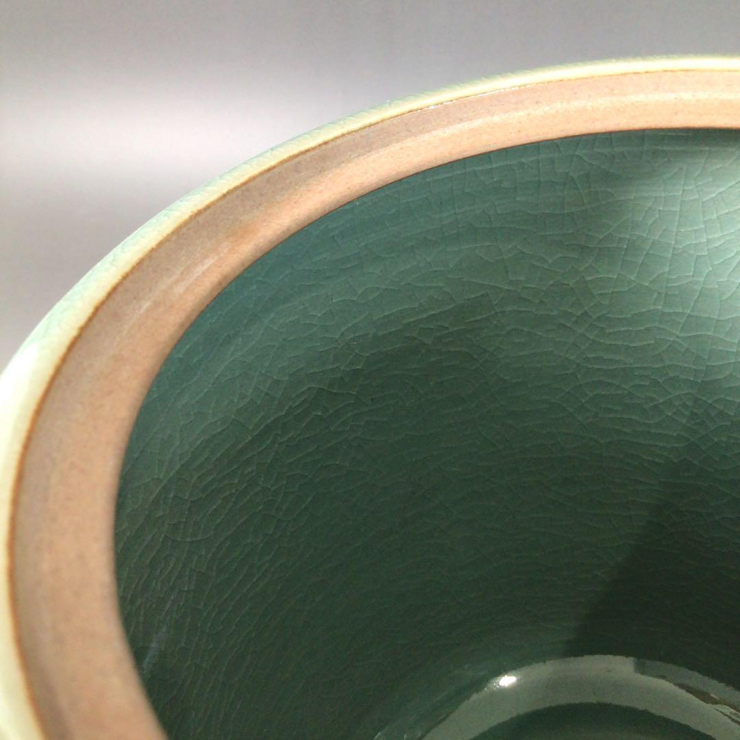 R765 水指 『青珍窯 梁命煥造』『高麗青磁水指』 共箱 茶道具