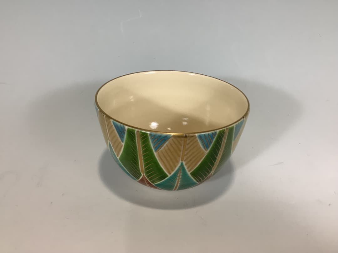 茶碗　色絵松並木　森里陶楽