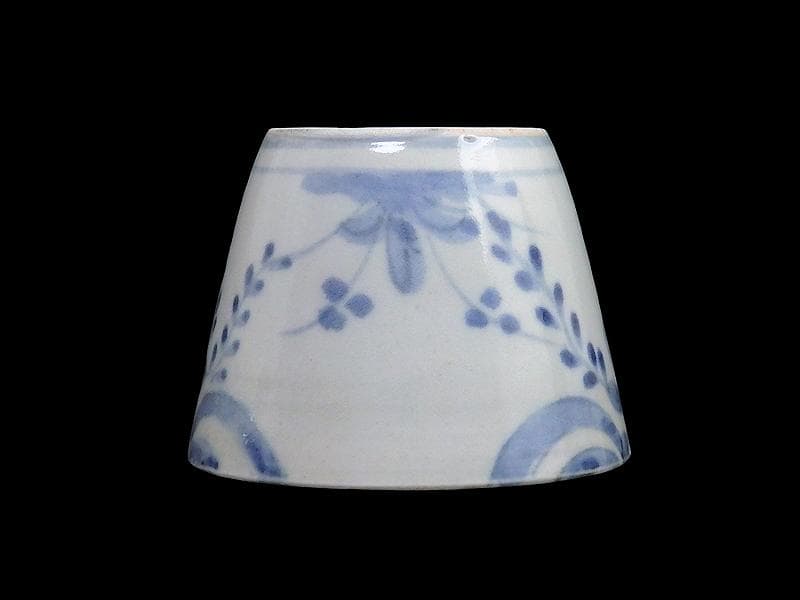 古伊万里　染付　藤の図　大振蕎麦猪口　江戸期　C038AS-CXa