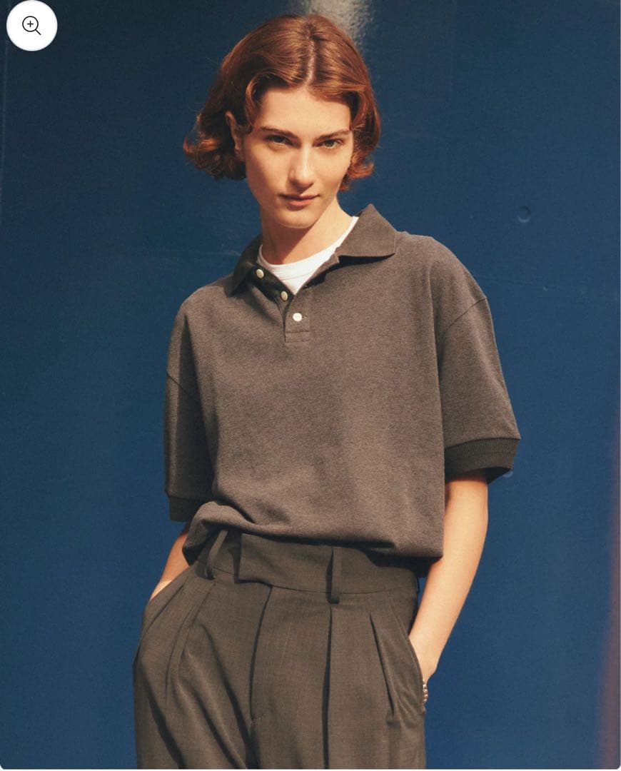 shinzone WIDE POLO ワイドポロシャツ　グレー　新品