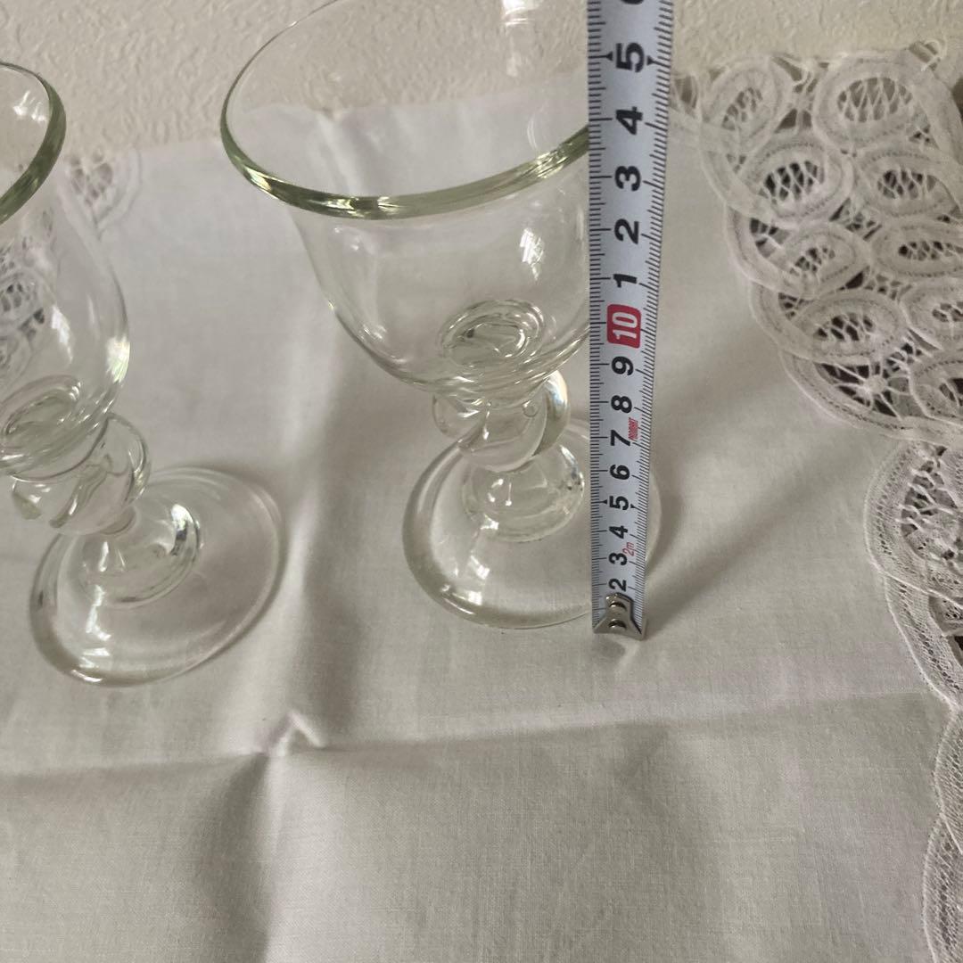 舩木倭帆 shizu サイン入 吹きガラス ワイングラス2個セット 捻足