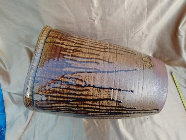 高取焼 笹山登古 壺 瓶 鉢 広口 底20口29/31高44cm