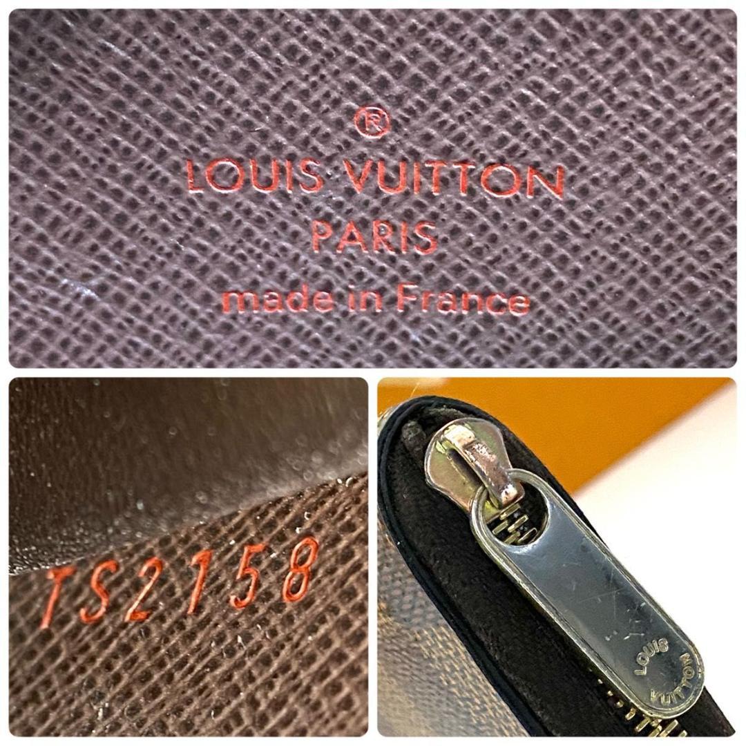 ルイ ヴィトン◎パース ダミエ ケース ブラウン ラウンドファスナー