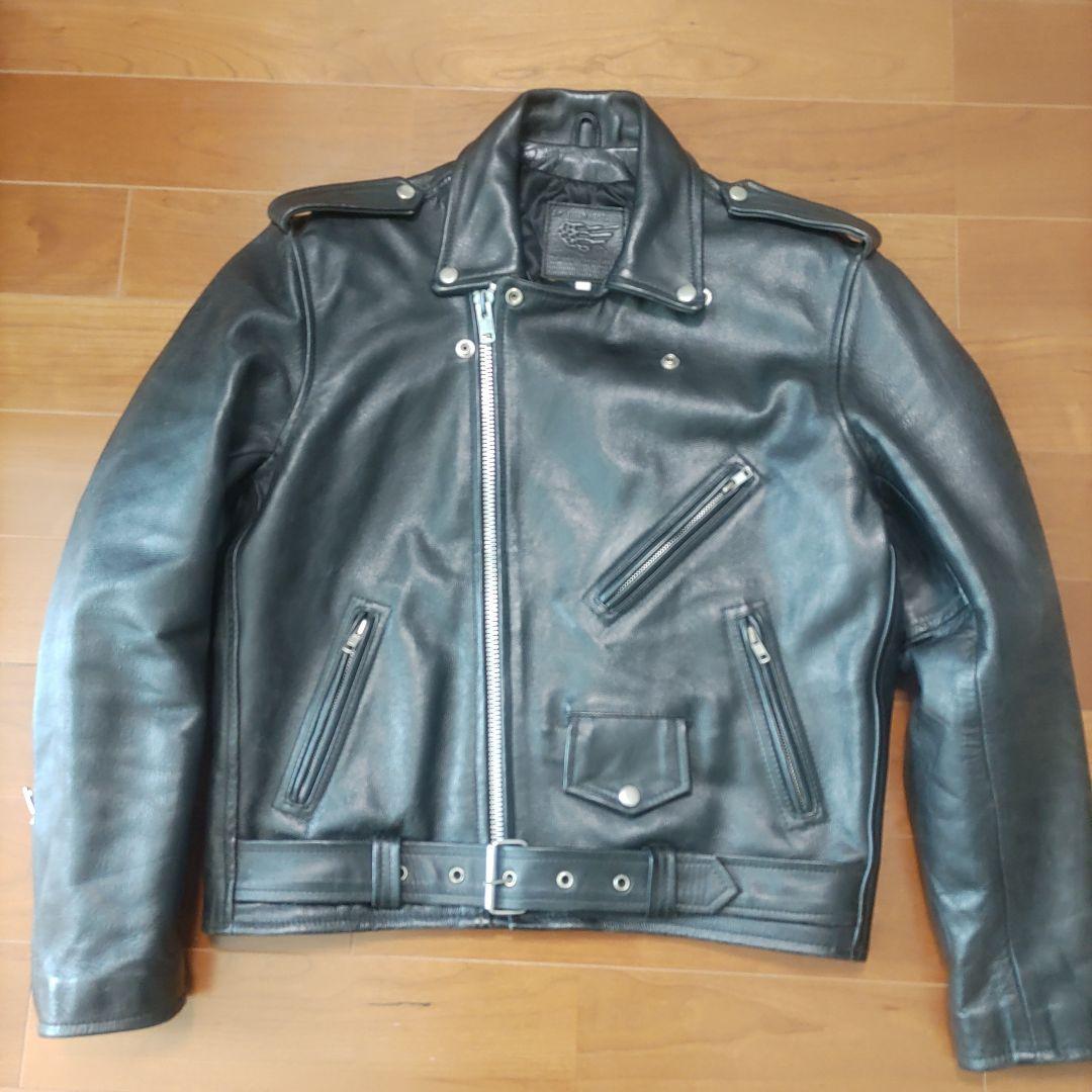 ライダース、レザー、ショット、L、ダブル、革ジャン、アメリカン