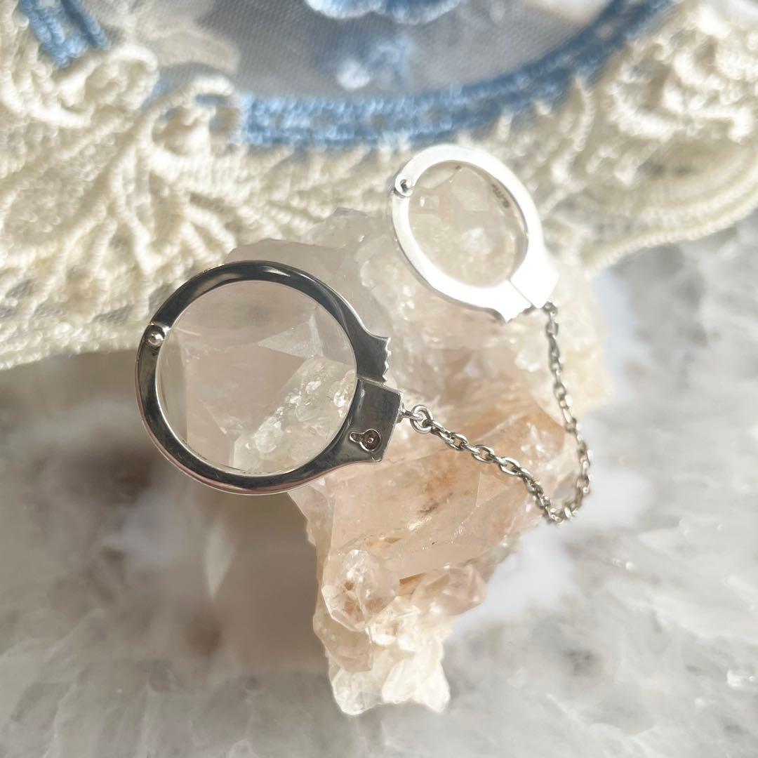 e.m. イーエム 手錠リング　指輪　ダブル　二連　チェーン