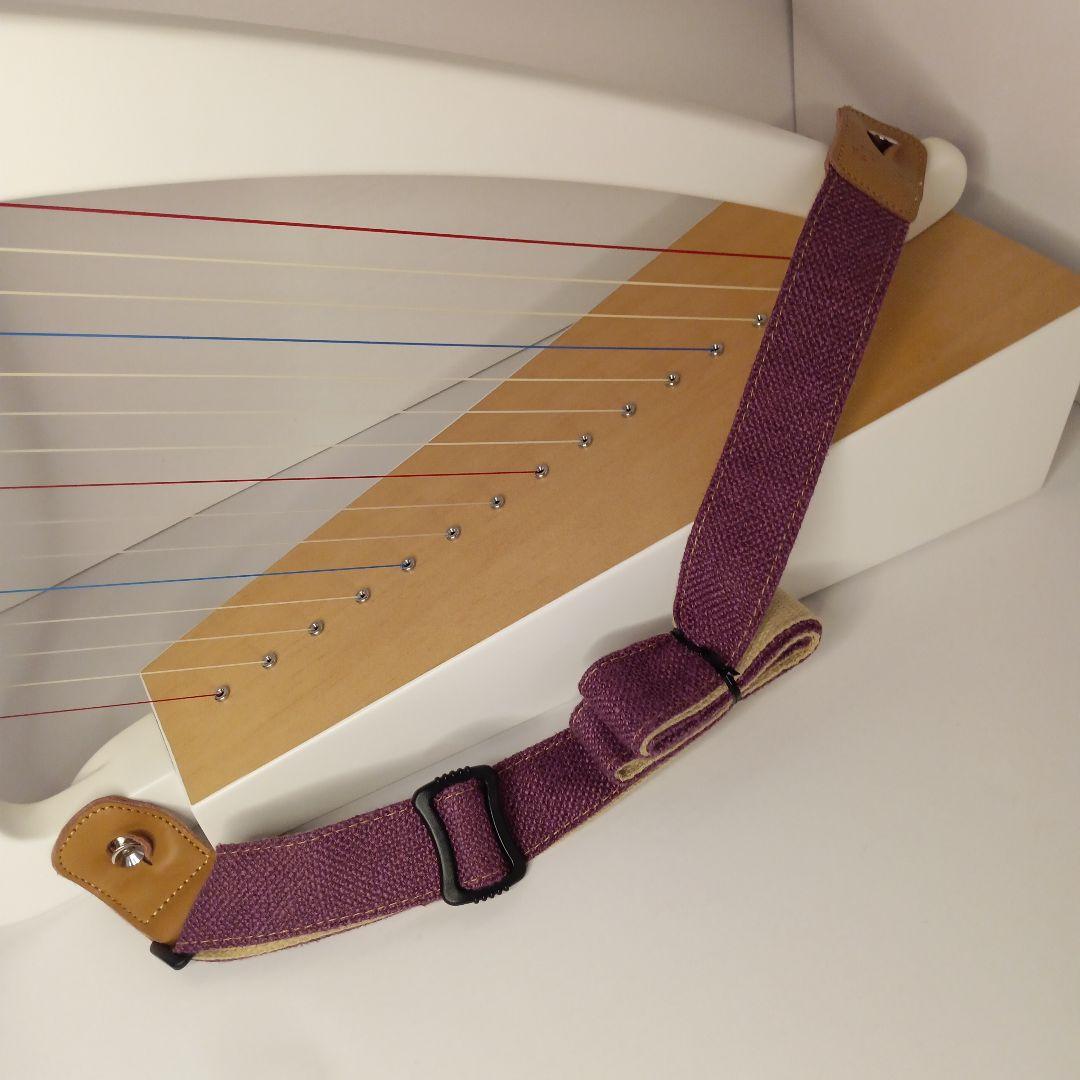 ホワイトハープ 15弦　パッションホワイト ケース ストラップ 教本 一式セット