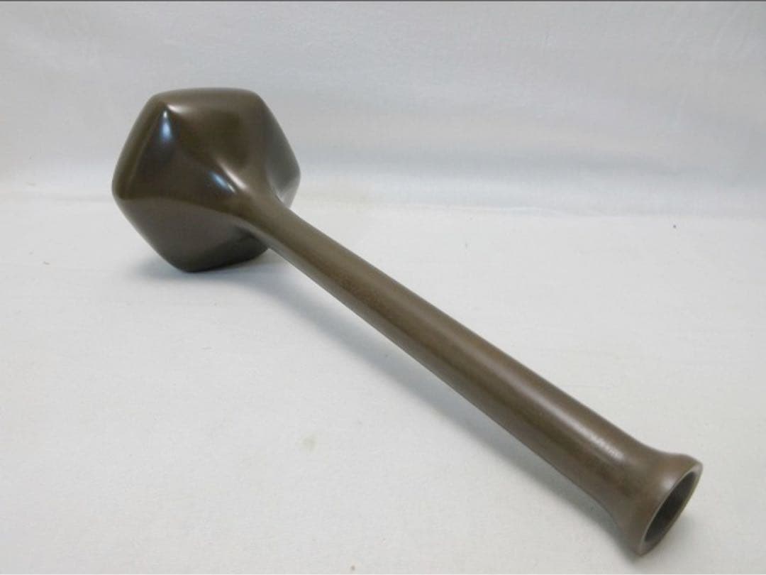 未使用 華道具 三代 上川宗伯作 唐銅亀甲鶴首花瓶一輪挿 重さ約 0.8kg共箱