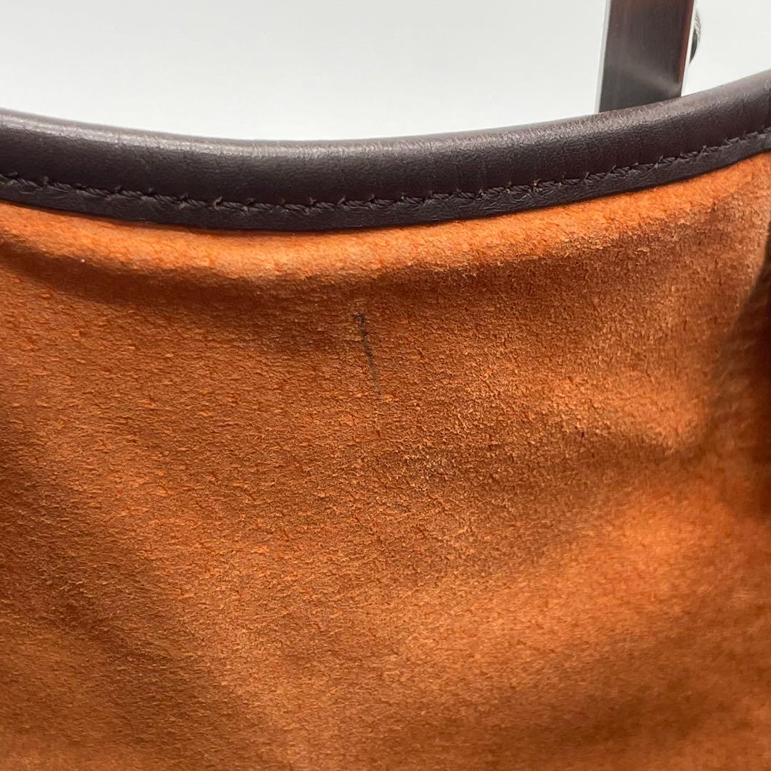 美品　HIROFU ワンショルダーバッグ　レザー　ブラウン　チャーム付