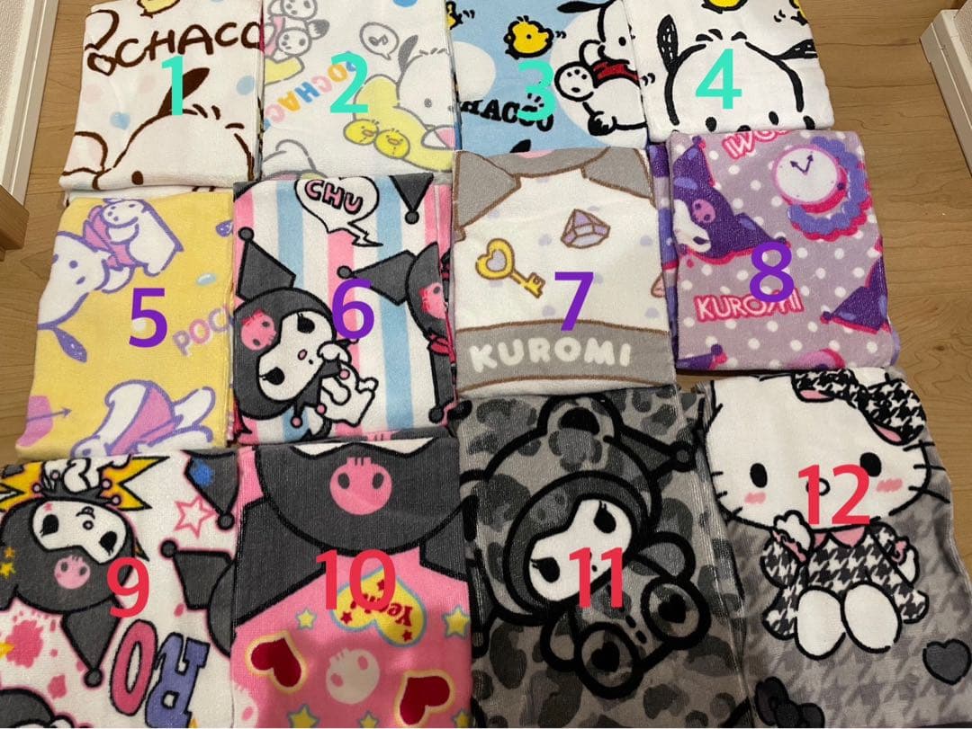 サンリオ タオル まとめ売り 12枚セット ポチャッコ クロミ ハローキティ サンリオ タオル まとめ売り 12枚セット ポチャッコ クロミ ハローキティ