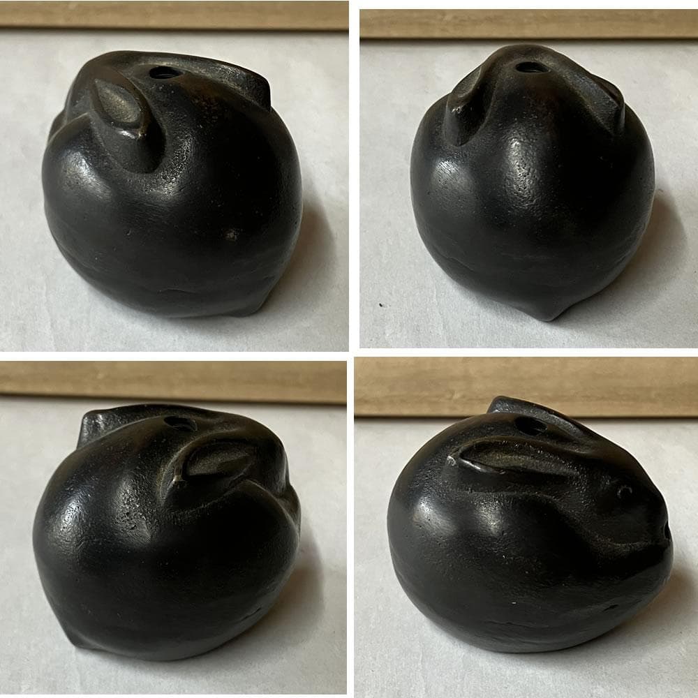 p037 雅覧堂 鋳銅 兎 水滴 共箱 うさぎ ウサギ 書道具 茶道具