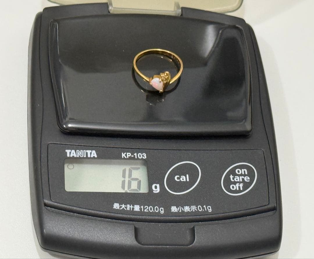 k18 オパール石付き11号リング
