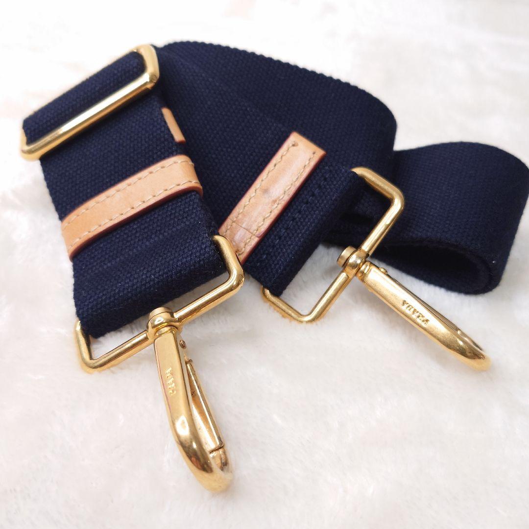 【美品・希少】プラダ カナパ リゲ ショルダーバック ボーダー 三角 2way