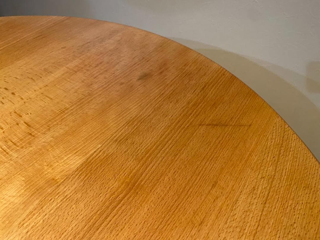 90s ビーチ材 ラウンドテーブル オイルフィニッシュ仕上済