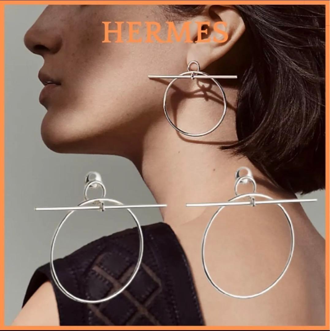 入手困難 エルメス フープ ピアス シルバー 925 - メルカリ