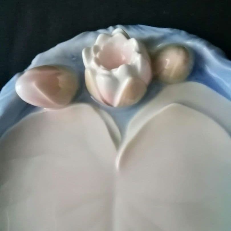 逸品　蓮の花プレート　B&G　ビング オー グレンダール　デンマーク　釉裏彩