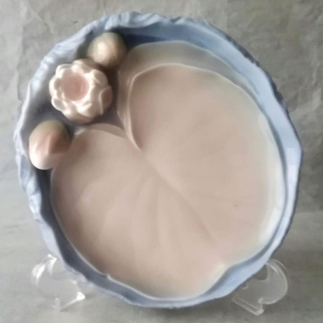 逸品　蓮の花プレート　B&G　ビング オー グレンダール　デンマーク　釉裏彩