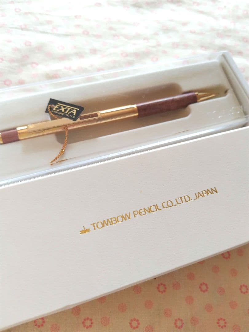 トンボシャーペン エクスタ 未使用 タグ付 木軸 ゴールド軸「希少