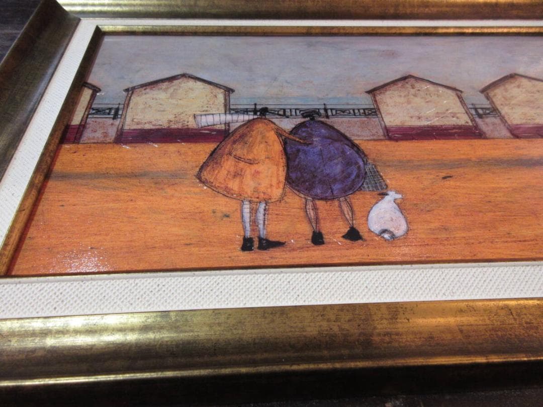 絵　絵画★サムトフト アートフレーム「海の家から海が見える」★ 動物＆癒し