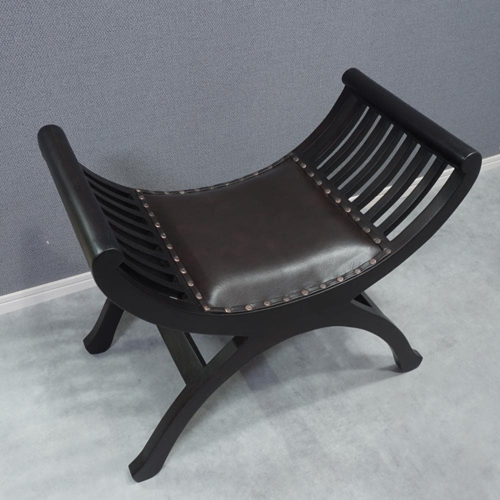 カルティニチェアC　本革シート 椅子 バリ家具 アジア家具 スツール チェア