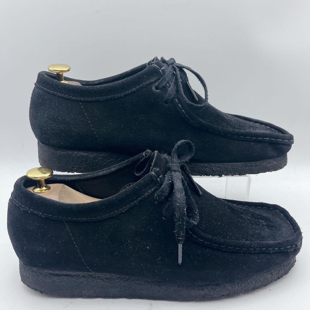 訳アリ❗️定番 クラークス ワラビー モカシンシューズ 黒 スエード 26.5cm