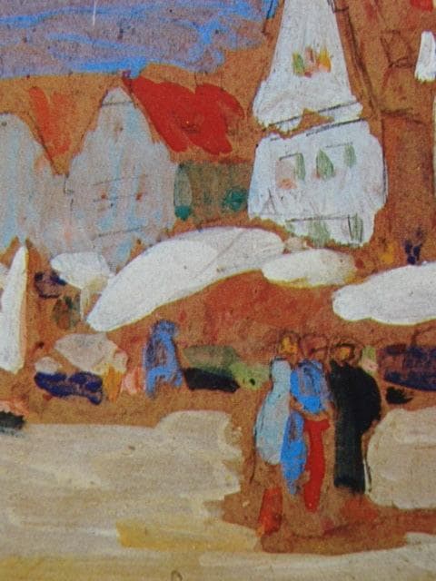 カンディンスキー、「市場」、希少な画集より、 新品高級額装付、巨匠