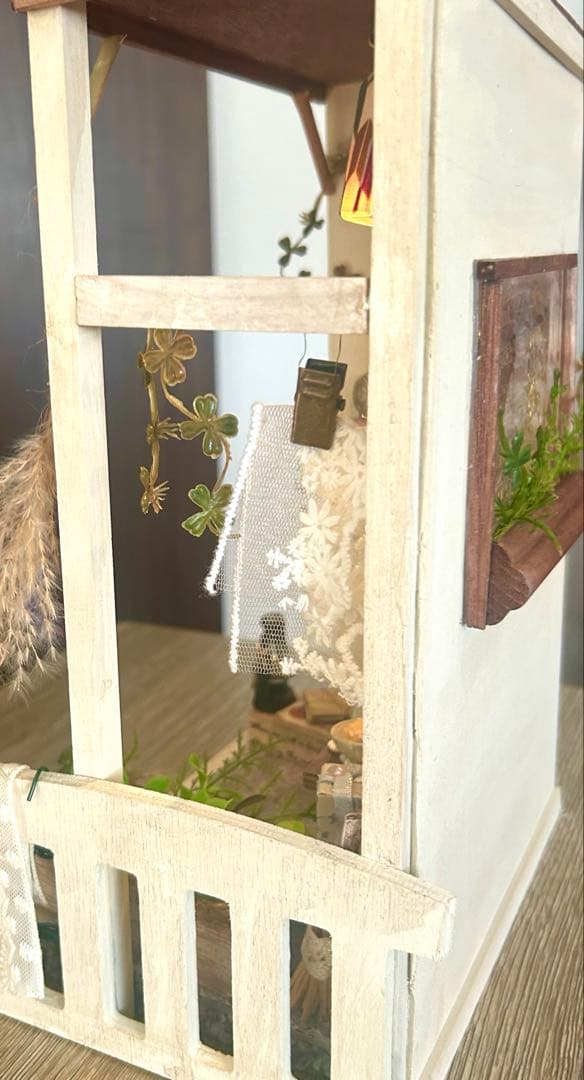 木製ミニチュアハウス⭐︎ドールハウス⭐︎ハンドメイド⭐︎背景ボード