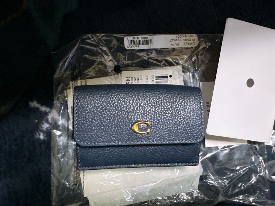 COACH ネイビー 三つ折り財布