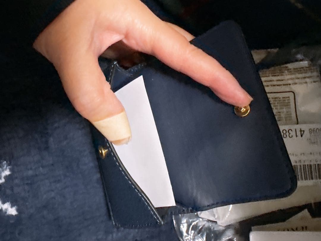 COACH ネイビー 三つ折り財布