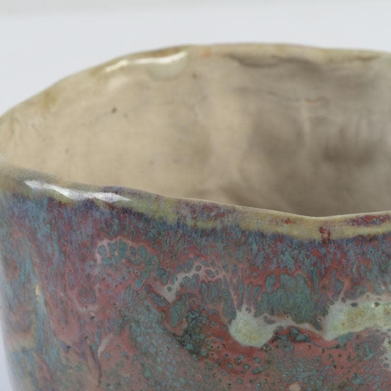 茶道具 琉球焼 壺屋焼 小橋川仁王造 茶碗 共箱 V 9832 琉球陶器 壺屋