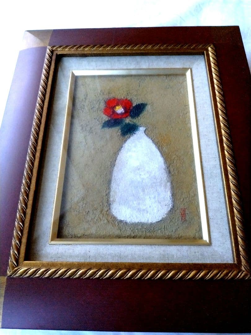 油彩画「藪椿」小口卓也 SM