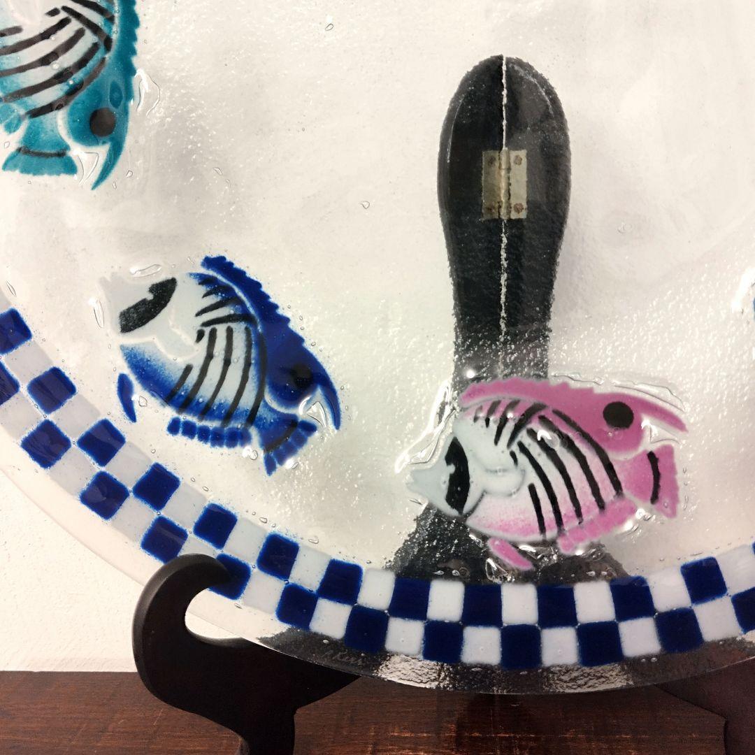 Peggy Karr】USA 作家 ガラスプレート 大作 サインあり