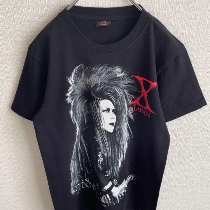 X JAPAN hideさん ビッグプリント 古着 黒 Tシャツ - メルカリ