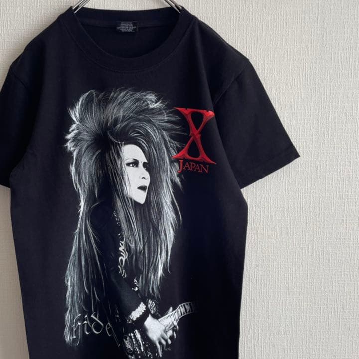 X JAPAN hideさん ビッグプリント 古着 黒 Tシャツ - メルカリ