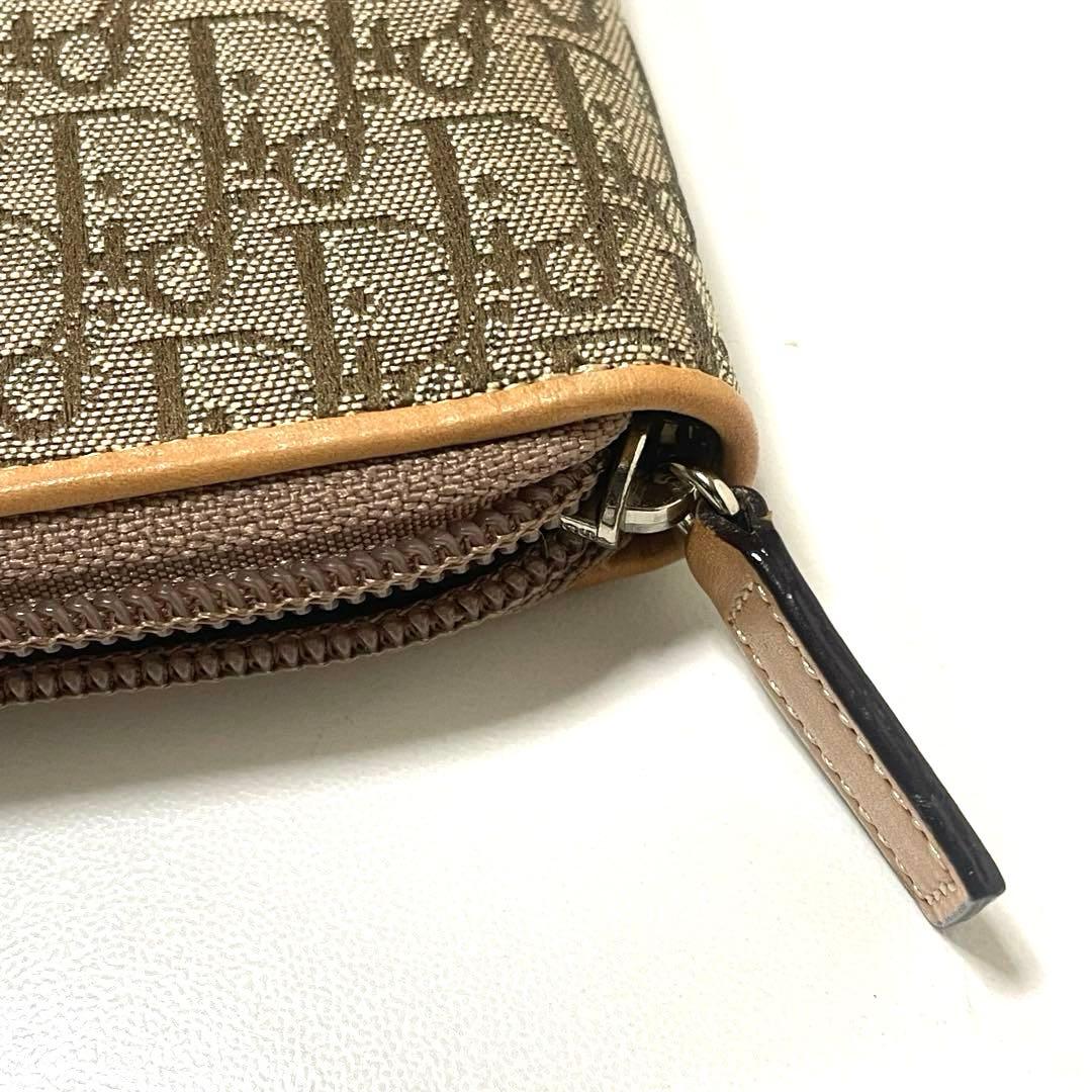 超美品】Dior ディオール 二つ折り財布 トロッター柄 ブラウン 袋付き