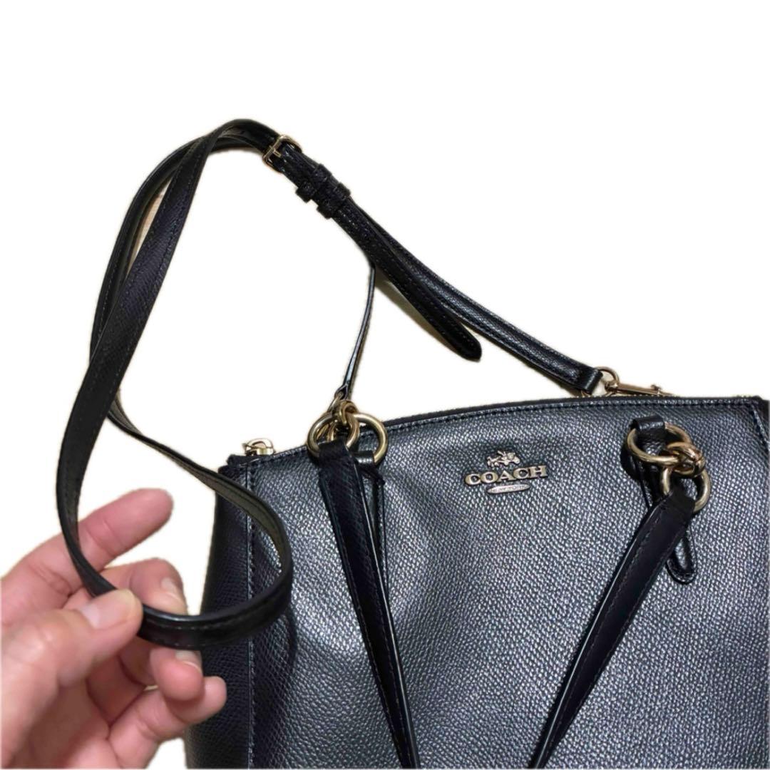 COACH（コーチ）2WAYハンドバッグ ショルダーバッグ 斜掛け レザー 黒