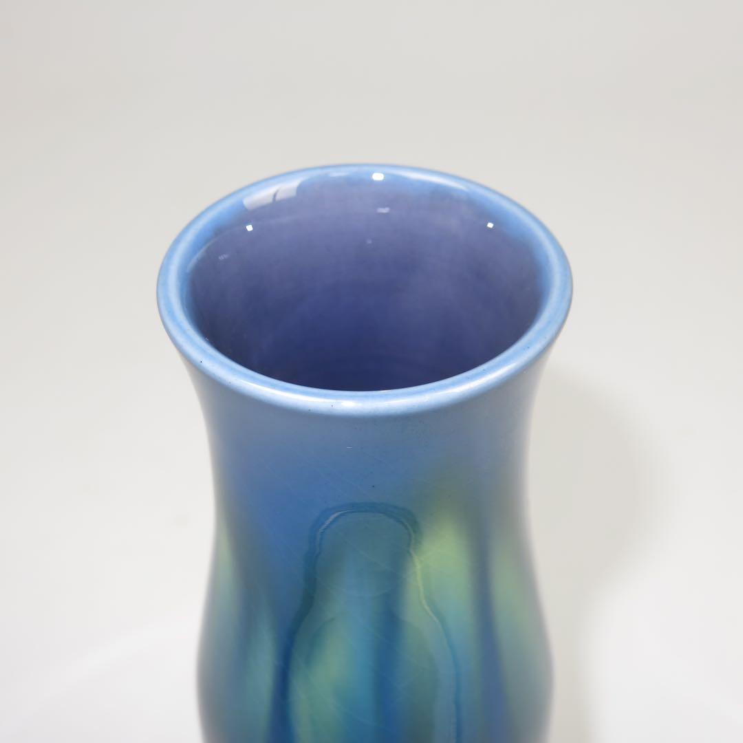 人間国宝 柳雨軒 三代 徳田八十吉 作  碧明燿彩 花入