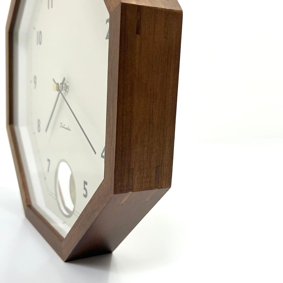 インターフォルム Gorlitz ゲルリッツ 八角 木製 壁掛け時計 ブラウン