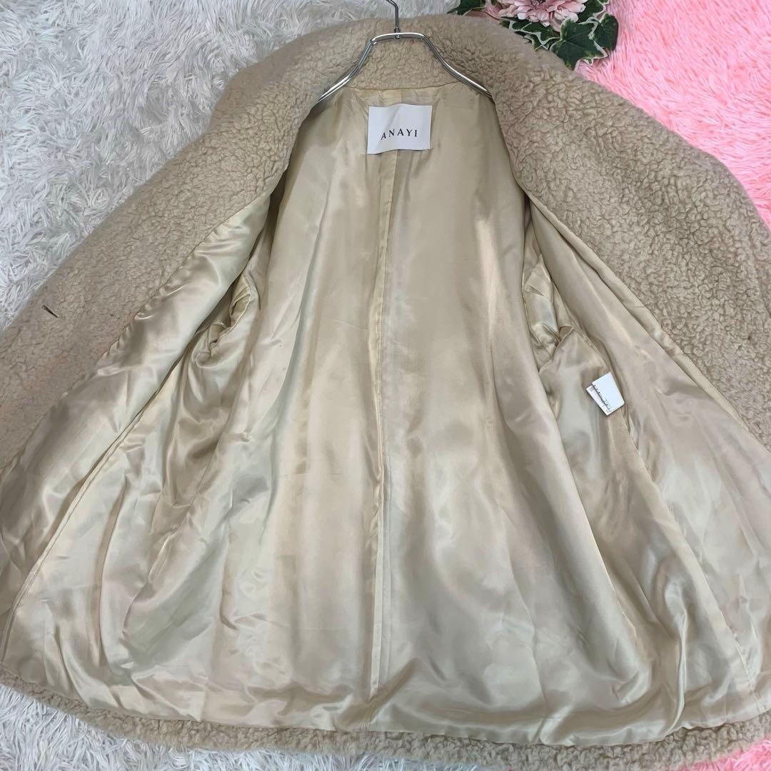 F20. ANAYI【現行タグ/近年モデル：20aw◇ボアコート】カーリーウール