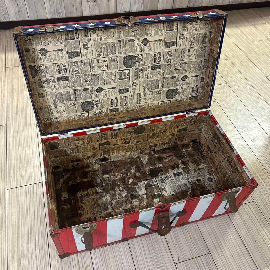 アメリカン ヴィンテージ 家具 アメリカ国旗 星条旗 トランク ボックス
