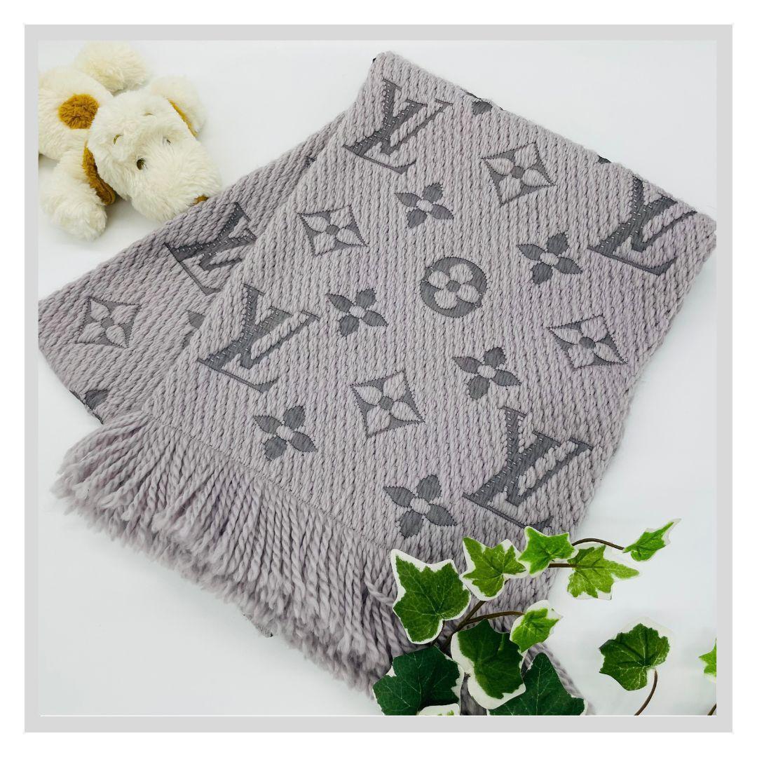 LOUIS VUITTON ロゴマニアグレー マフラー